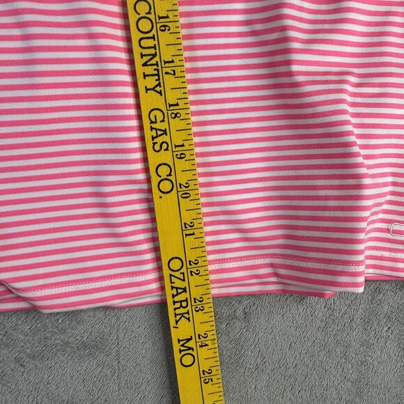 Vineyard Vines Shirt Womens Small Pink White Stripe Sankaty 3/4 Sleeve Nautical - Picture 8 of 10